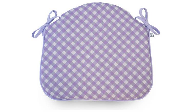 rucomfy Check Garden Chair Cushion - Lilac