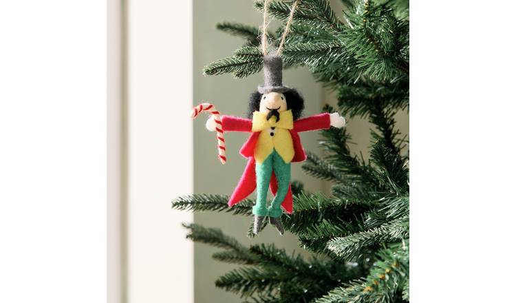 Habitat Single Felt Willy Wonka Hanging Christmas Ornament