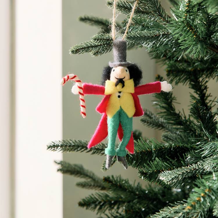 Habitat Single Felt Willy Wonka Hanging Christmas Ornament 0