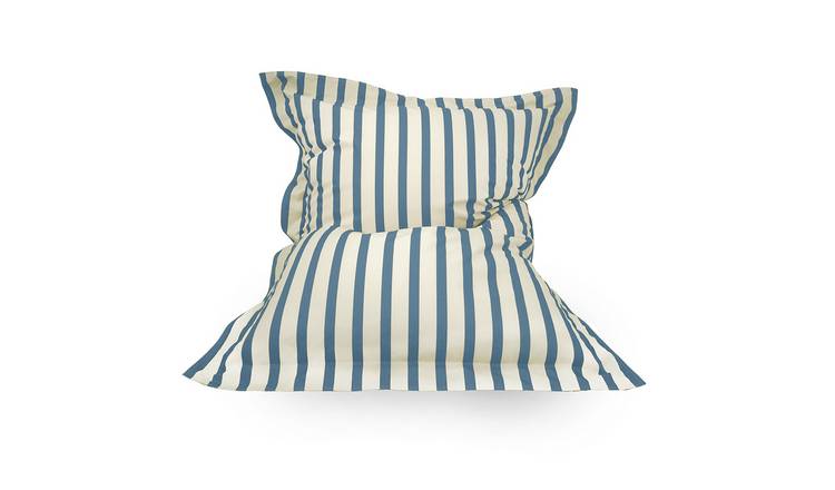 rucomfy Kids Stripe Out Squarbie Bean Bag- Blue