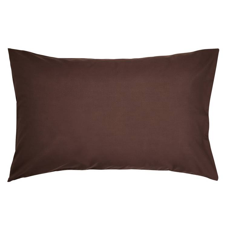 Habitat Cotton Rich 180TC Standard Pillowcase Pair-Chocolate 0