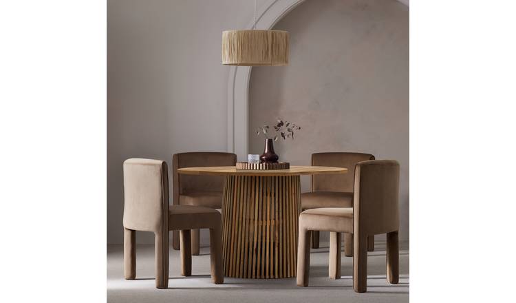 Habitat Jericho Natural Dining Table & 4 Natural Chairs