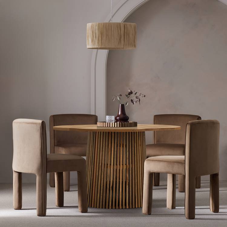 Habitat Jericho Natural Dining Table & 4 Natural Chairs 0