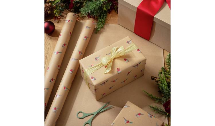 Argos Home 3 Rolls Robin Wrapping Paper