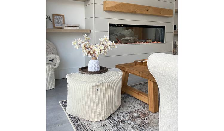 rucomfy Jumbo Cord Cube Bean Bag - Ivory