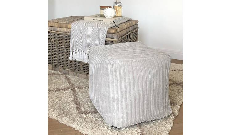 rucomfy Jumbo Cord Cube Bean Bag - Grey
