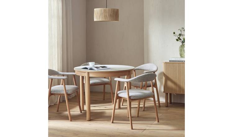 Habitat Lex Oak Dining Table & 4 Natural Chairs