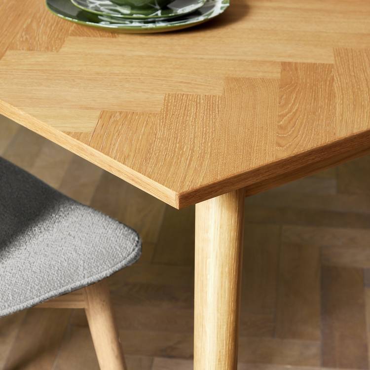 Habitat Dorney Oak Dining Table & 6 Grey Chairs  0