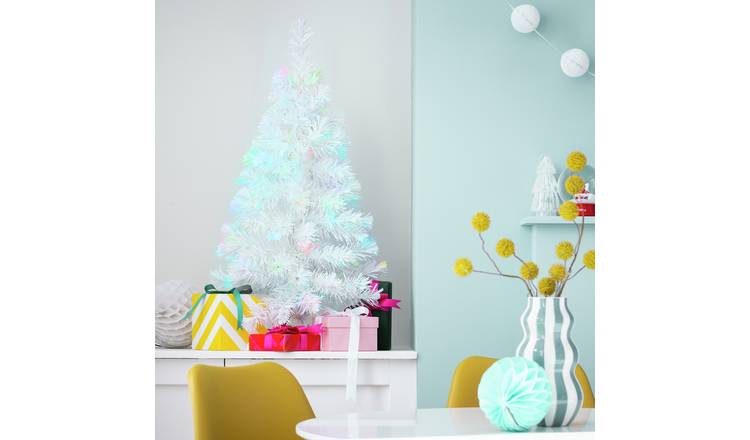 Argos Home 3ft Fibre Optic Small Christmas Tree - White