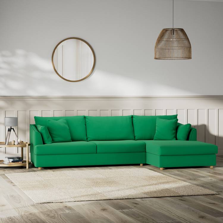 Habitat Holmfirth Right Hand Corner Sofa - Emerald Green 0