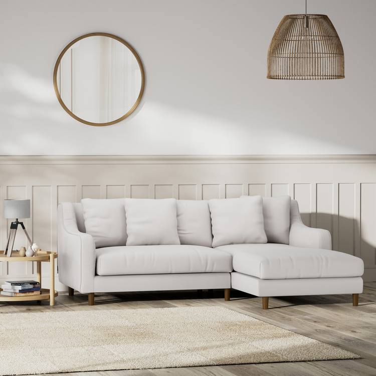 Habitat Swift Right Hand Corner Sofa - Natural - Dark Leg 0