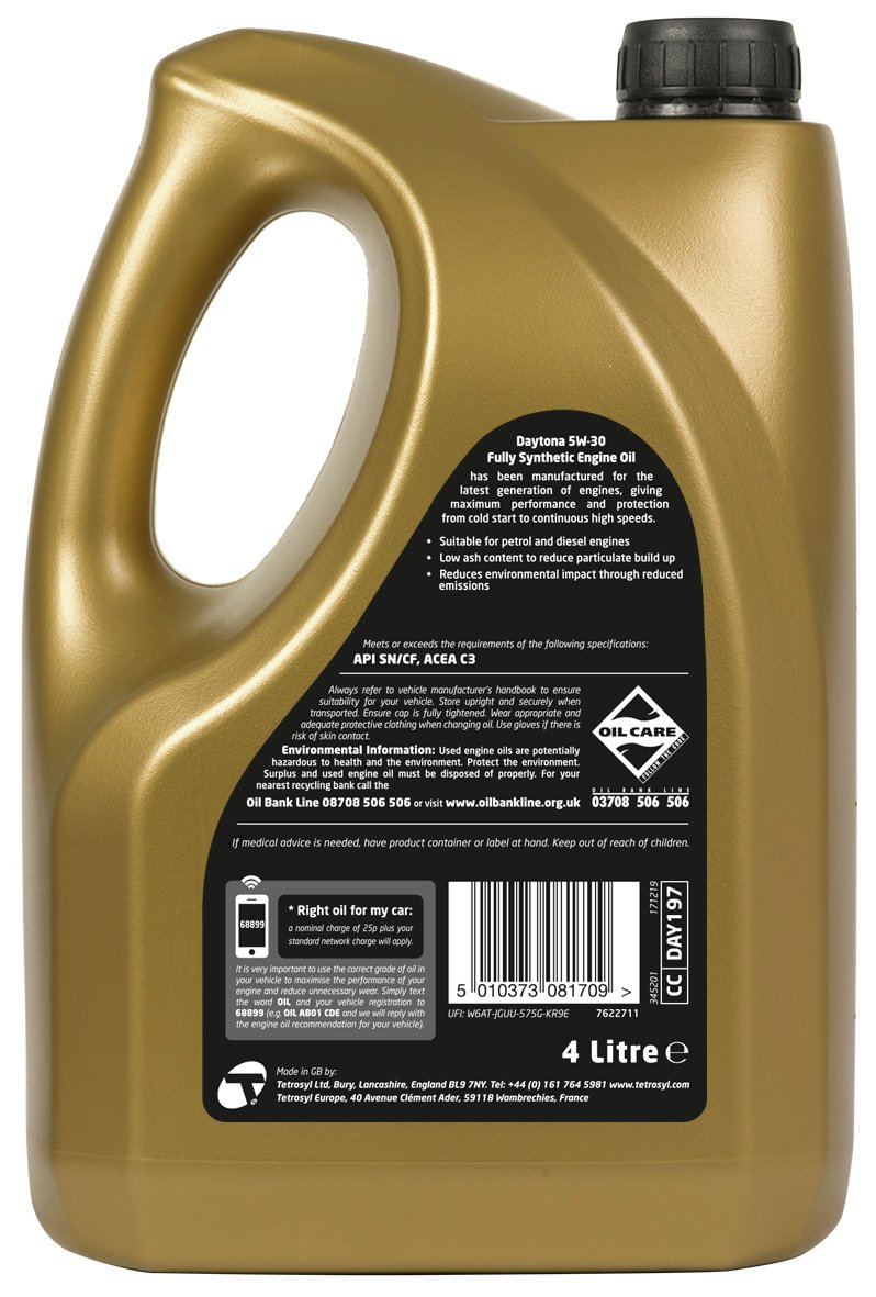 Daytona 5W30 Fully Synthetic Engine Oil 4L Review