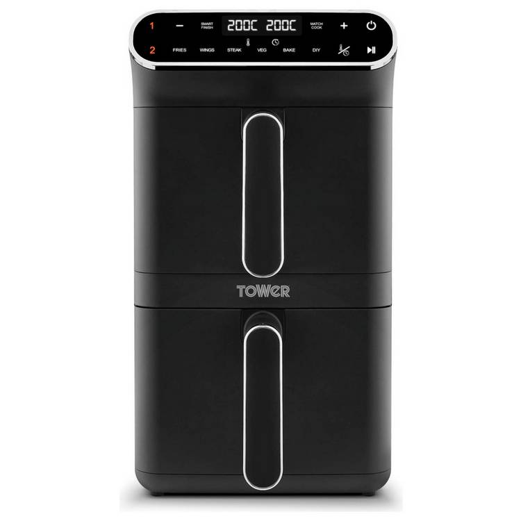 Tower T17190 11L Twin Stack Air Fryer - Black 0