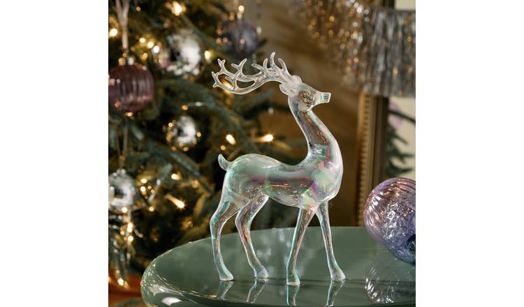 Habitat Iridescent Acrylic Reindeer Christmas Decoration