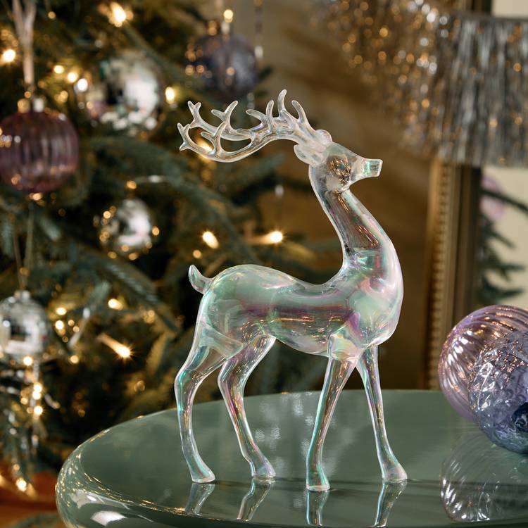 Habitat Iridescent Acrylic Reindeer Christmas Decoration 0