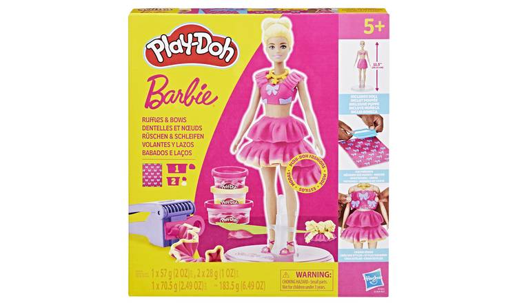 Play-Doh Barbie Ruffles & Bows with 3 Tubs & 10 Accessories