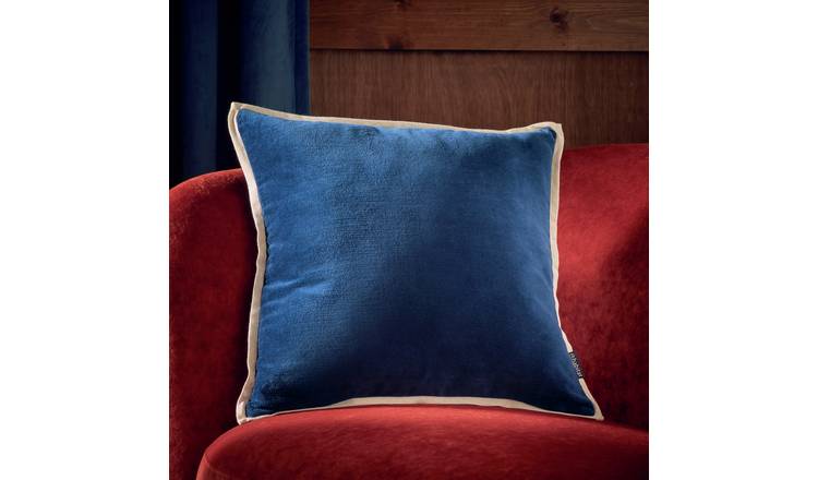 Habitat Cotton Velvet Cushion - Navy - 43x43cm