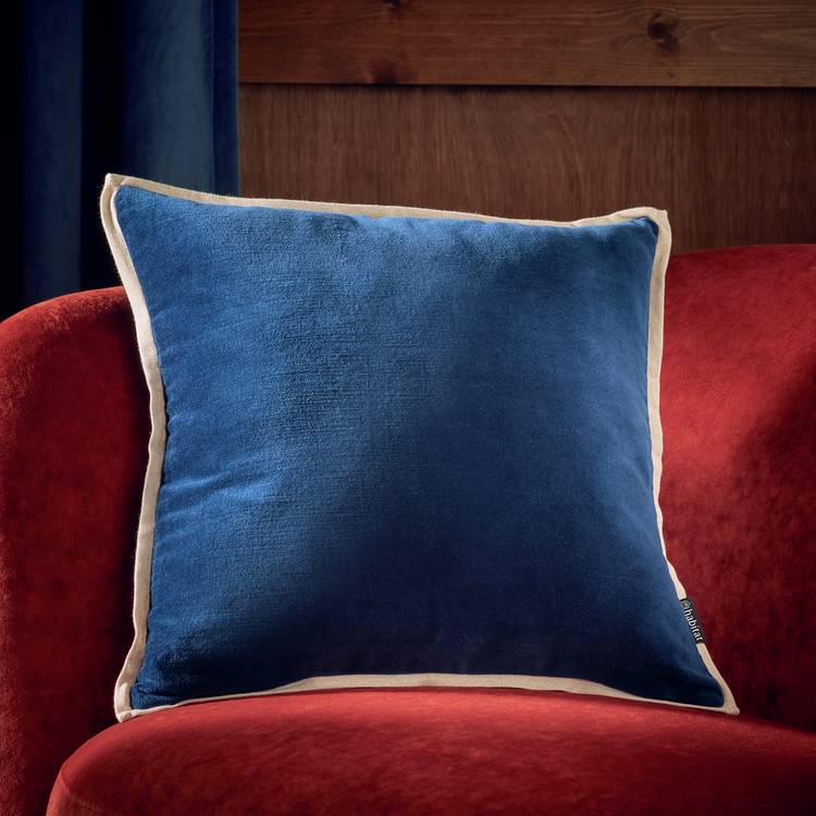 Habitat Cotton Velvet Cushion - Navy - 43x43cm 0