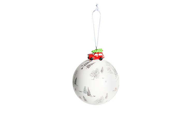 Argos Home Single Driving Home For Christmas Bauble