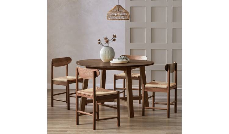 Habitat Trieste Walnut Dining Table And 4 Walnut Chairs