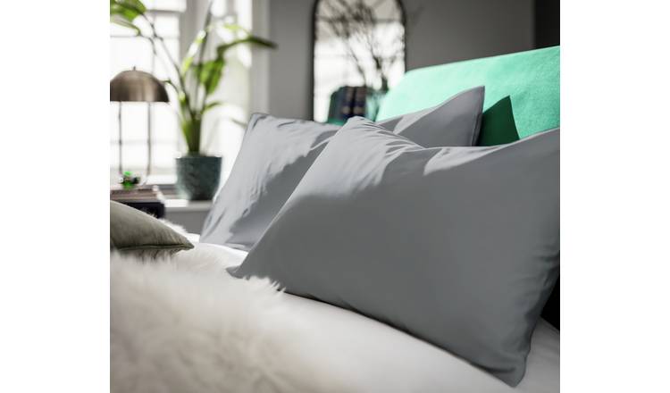 Habitat 400TC Standard Plain Pillowcase Pair - Slate Grey
