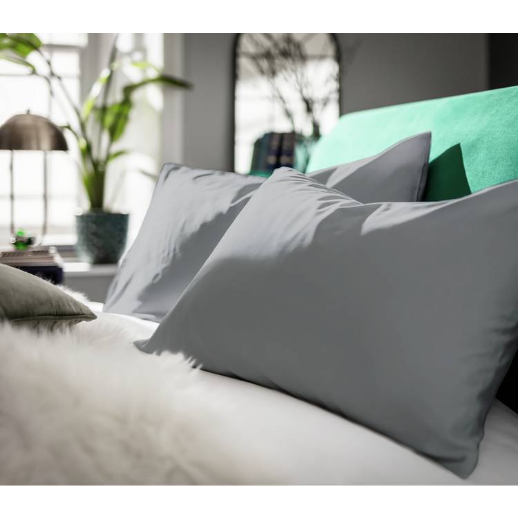 Habitat 400TC Standard Plain Pillowcase Pair - Slate Grey 0