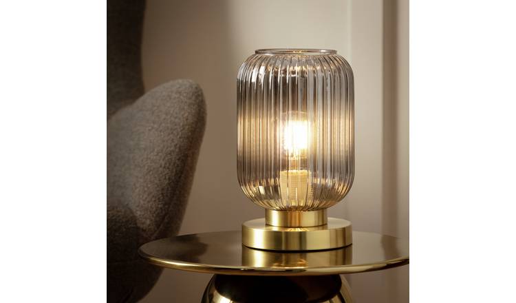 Argos Home Tall Glass Battery Powered Table Lamp - Clear