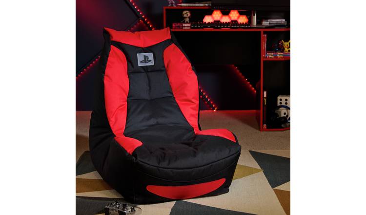 Kaikoo Teen Playstation Gaming Bean Bag - Red & Black