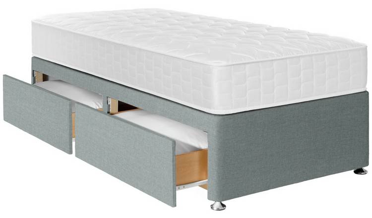 Argos Home Elmdon Deep Ortho Single 2 Drawer Divan Bed- Grey