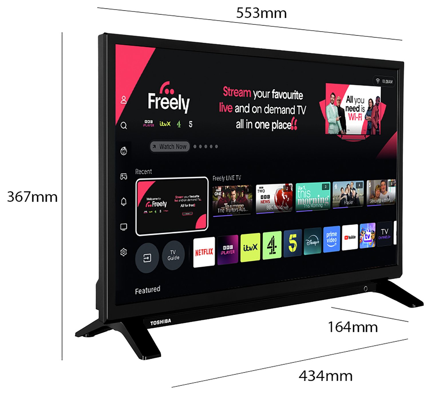 Buy Toshiba 24 Inch 24WV2553DB Smart HD Ready HDR DLED Freely TV