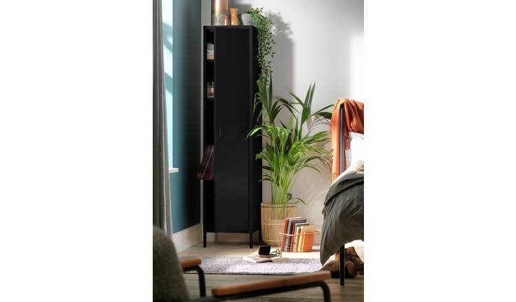 Habitat Stevie Tall 1 Door 4 Shelf Locker - Black