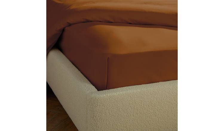 Silentnight Supersoft Plain Rust Fitted Sheet - Single