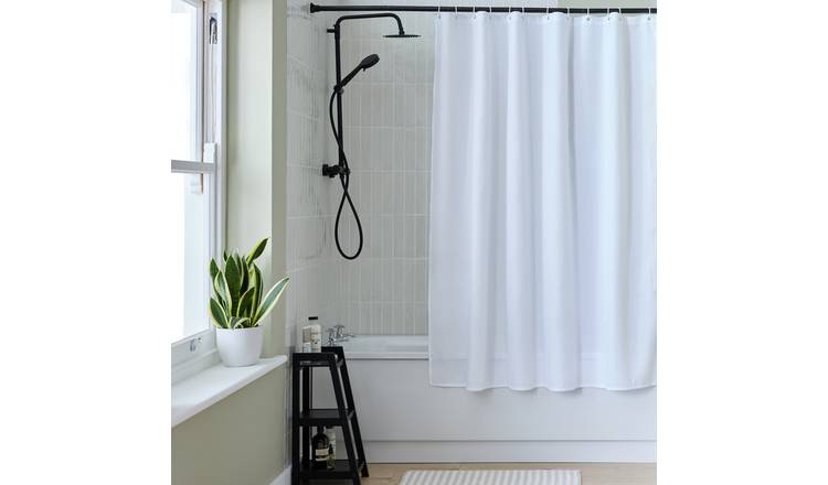 Argos Home Waffle Shower Curtain - White
