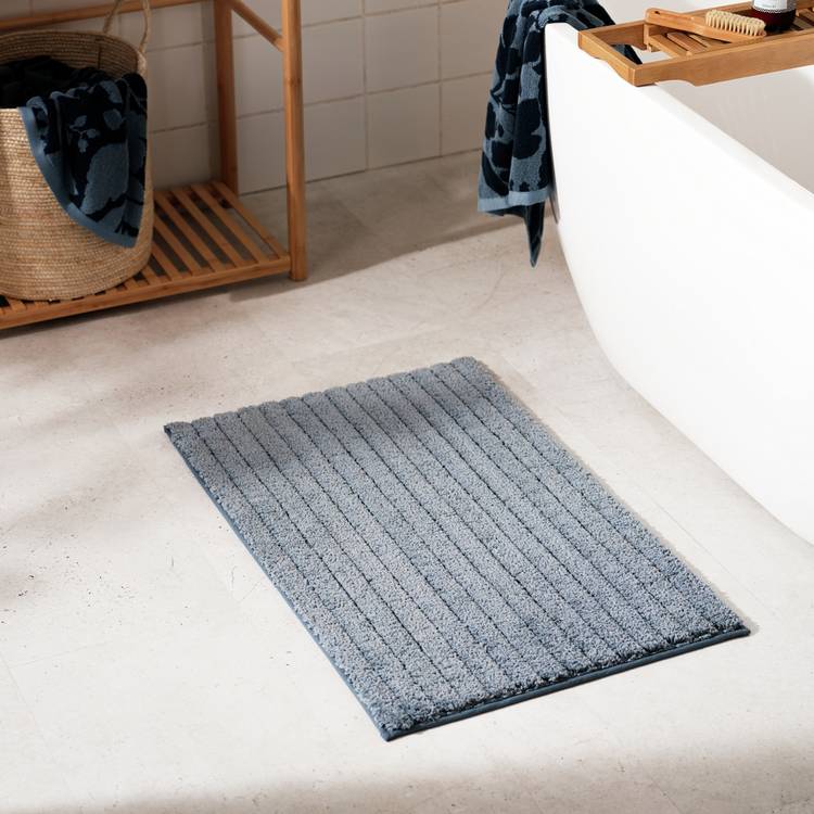 Habitat Quick Dry Bath Mat - Rustic Blue 0