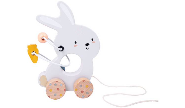 Chad Valley Woodland Wooden Pull Along Bunny 