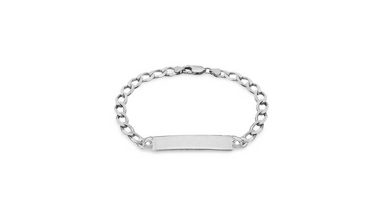 Mens sterling silver hot sale bracelets engraved