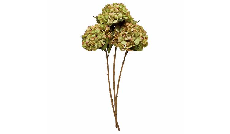  Argos Home Artificial Green Hydrangea Single Stem 3 Pack