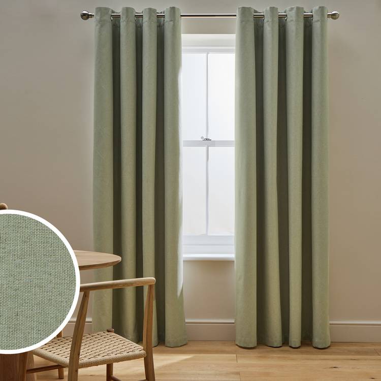 Habitat Blackout Eyelet Curtains - Sage Green - 168x229cm 0