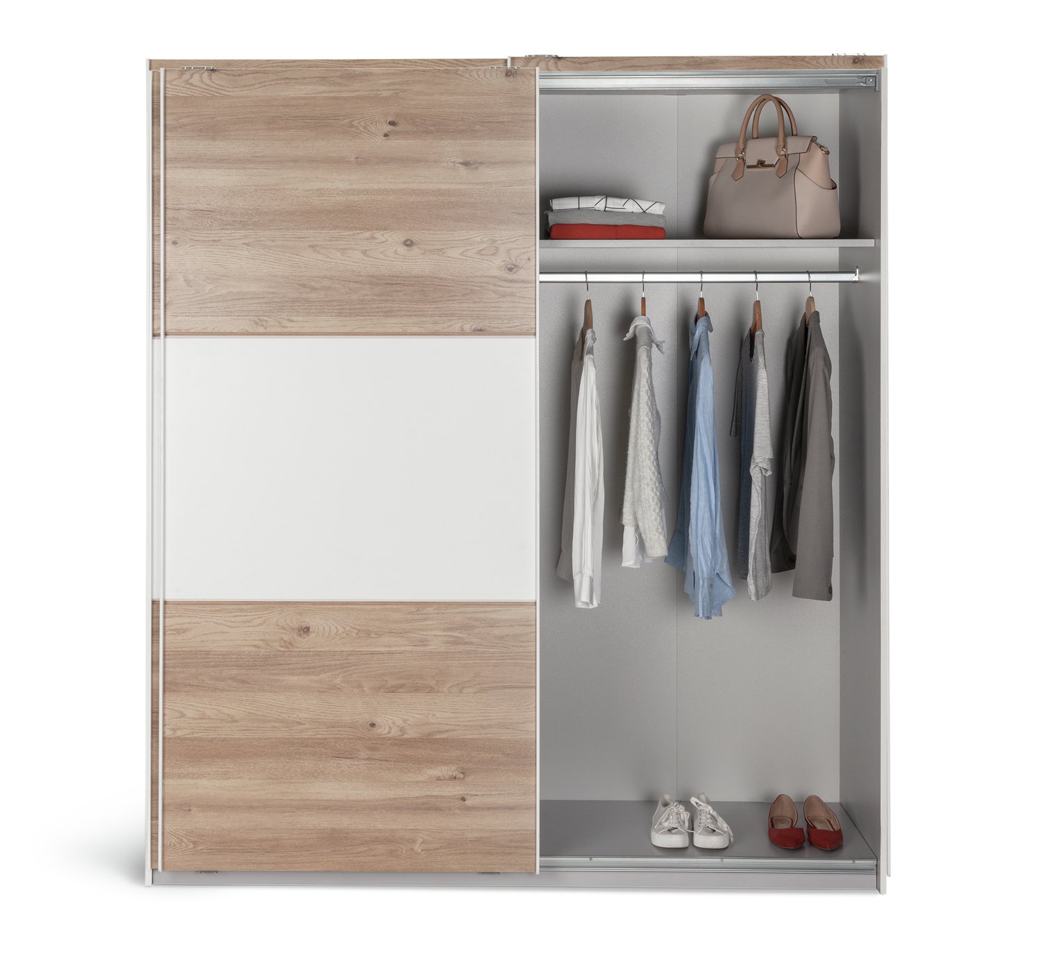 Argos Home Holsted Large Sliding Wardrobe -White /Oak Effect Review