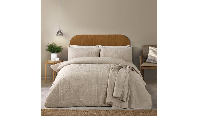 Catherine Lansfield Folkstone Natural Bedding Set- Superking