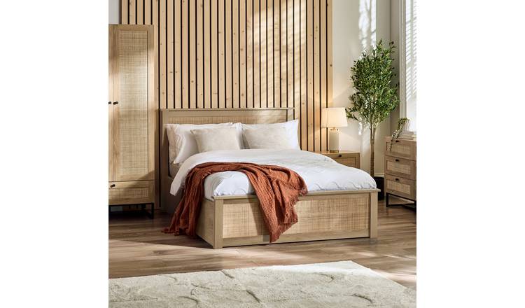 Julian Bowen Padstow Double Ottoman Bed - Oak