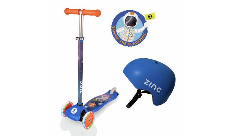 Zinc Combo: 3 Wheel Scooter & Helmet