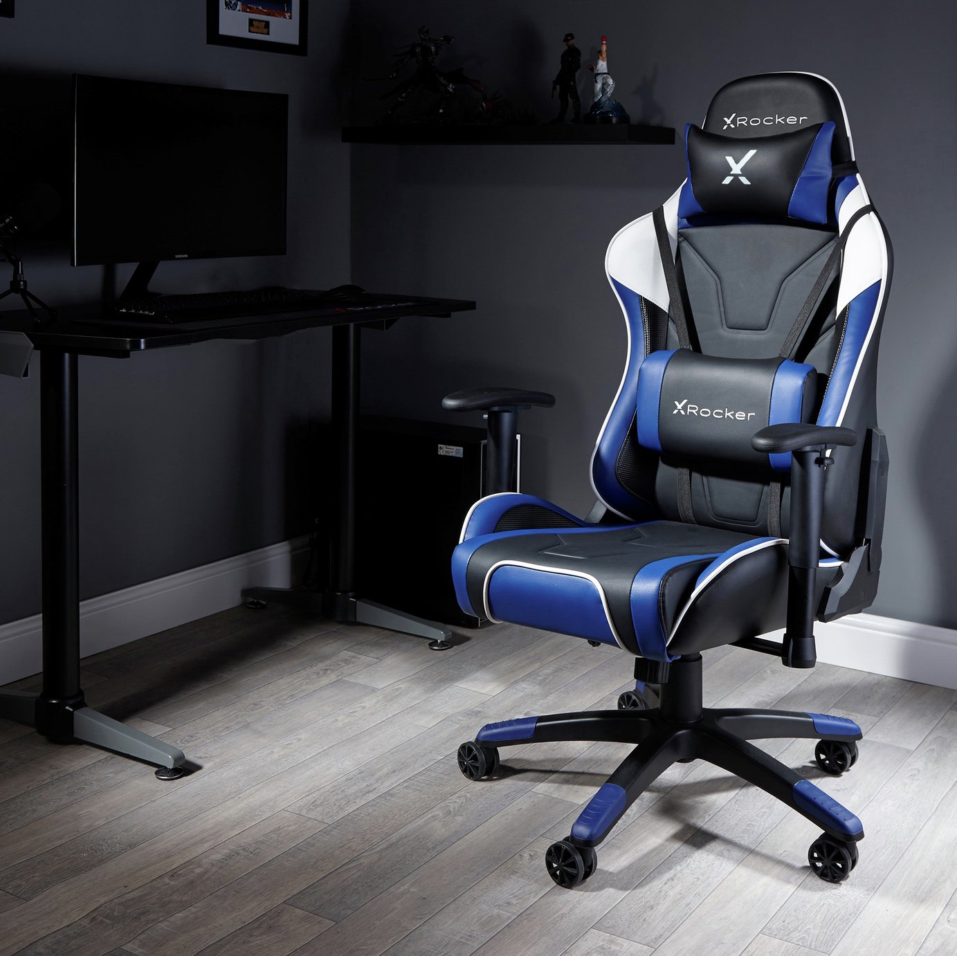 X Rocker Agility Sport Office Gaming Chair - Blue