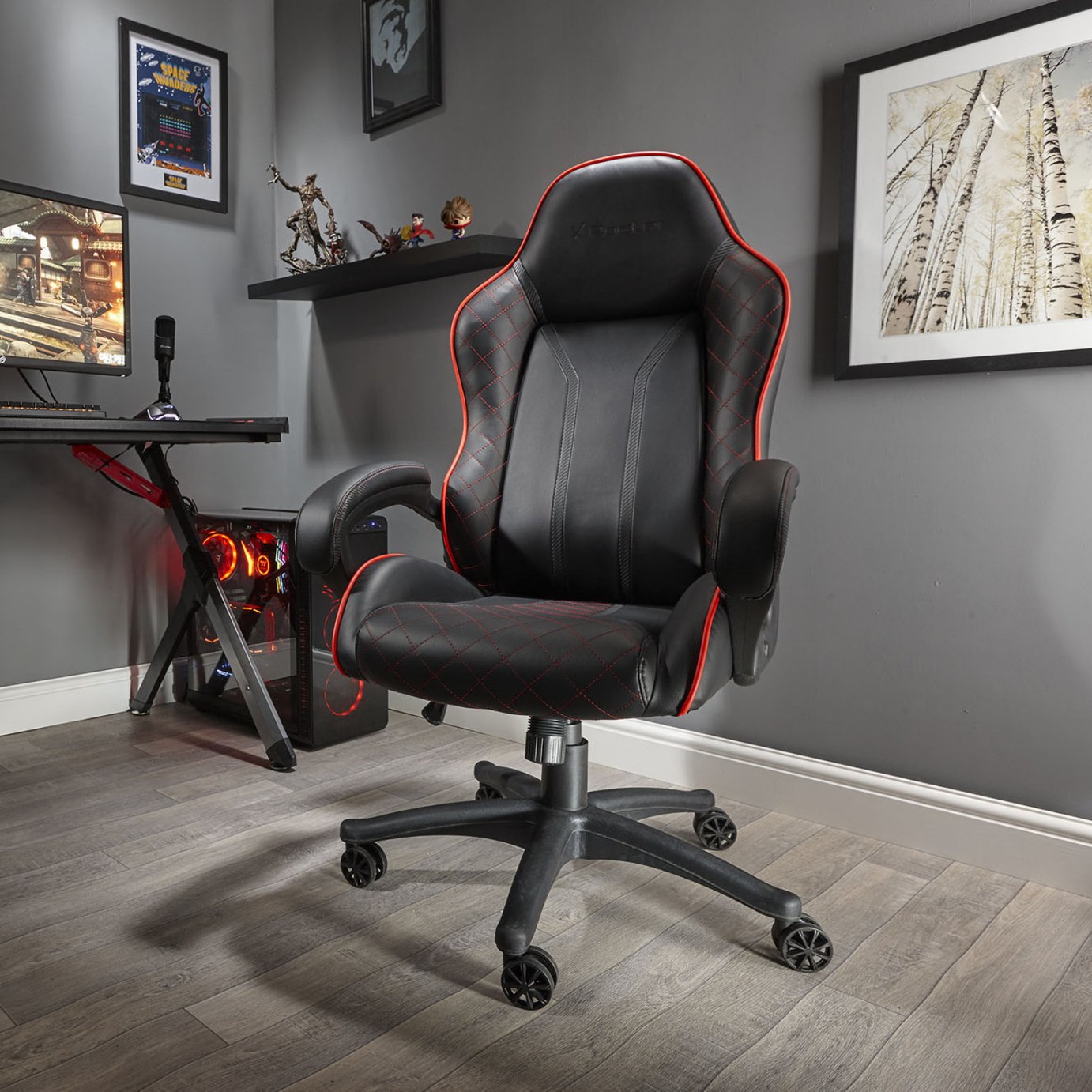 X Rocker Maelstrom Office Gaming Chair - Black & Red