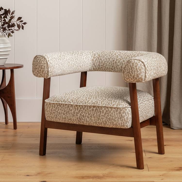Habitat Elio Fabric Armchair - Leopard Print 0