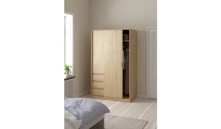 Tvilum Naia 2 Door 3 Drawer Wardrobe - Oak