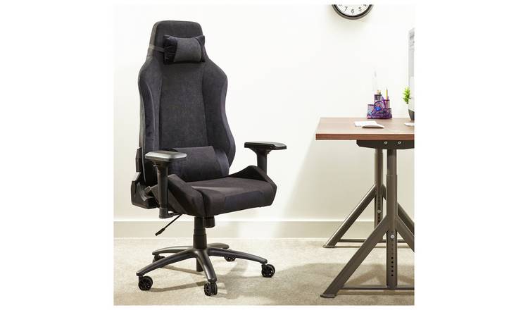 Black fabric gaming discount chair