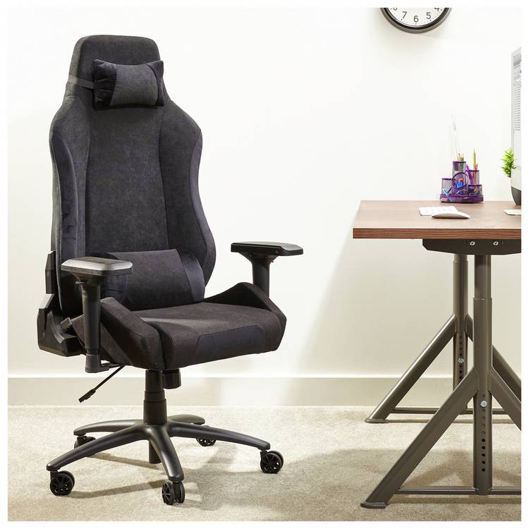 X Rocker Messina Fabric Gaming Office Chair - Black 0