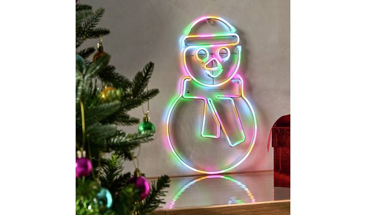 Argos Home Light Up Neon Snowman Christmas Decoration