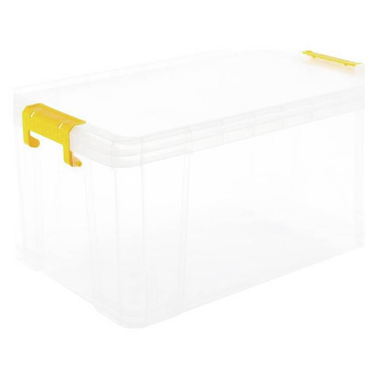 Strata Stackmaster 70 Litre Plastic Storage Box - Clear 0